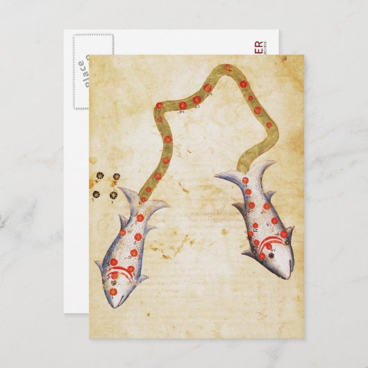 Carte Postale Zodiaque: Pisces, C1350 (Devant / Derrière)