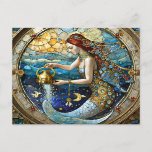 Carte Postale Zodiaque - Verseau La Porteuse d'Eau Sirène