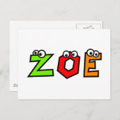 Carte Postale Zoé (Devant / Derrière)