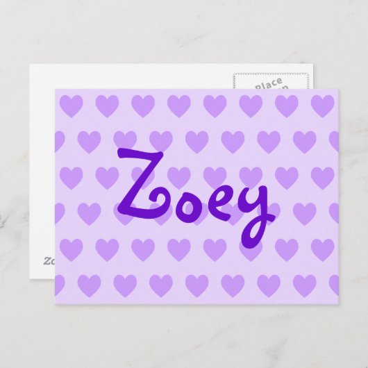 Carte Postale Zoey en violet (Devant / Derrière)