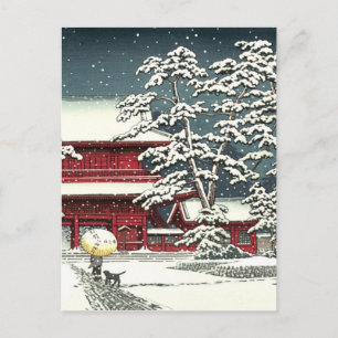 Carte Postale "Zojoji en neige" par Kawase Hasui 川 瀬 巴 水