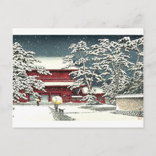 Carte Postale "Zojoji en neige" par Kawase Hasui 川 瀬 巴 水
