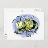 Carte Postale Zom-bee ( Zombie Bee ) (Devant / Derrière)