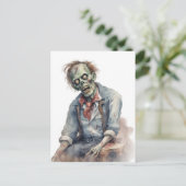 Carte Postale Zombie aquarelle (Debout devant)