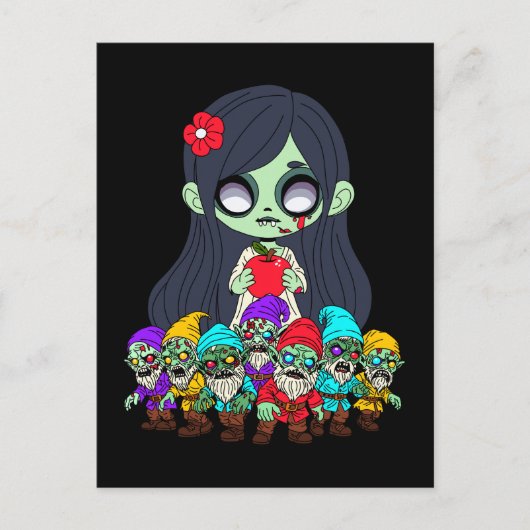 Carte Postale Zombie blanc neige (Devant)