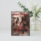 Carte Postale Zombie Bonne Saint Valentin Salutation (Debout devant)