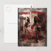Carte Postale Zombie Bonne Saint Valentin Salutation (Devant / Derrière)