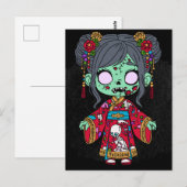 Carte Postale Zombie chinois mignon (Devant / Derrière)