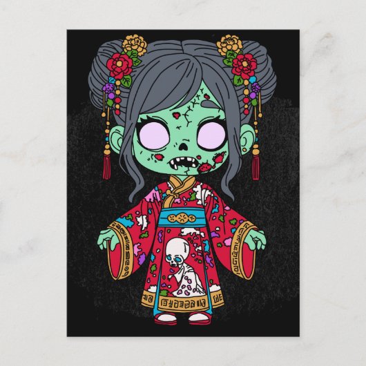 Carte Postale Zombie chinois mignon (Devant)