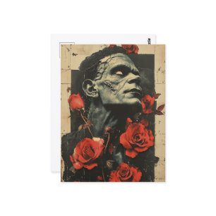 Carte Postale Zombie et Rose