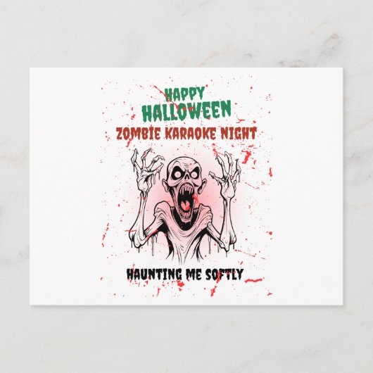 Carte Postale Zombie Karaoke Night (Devant)