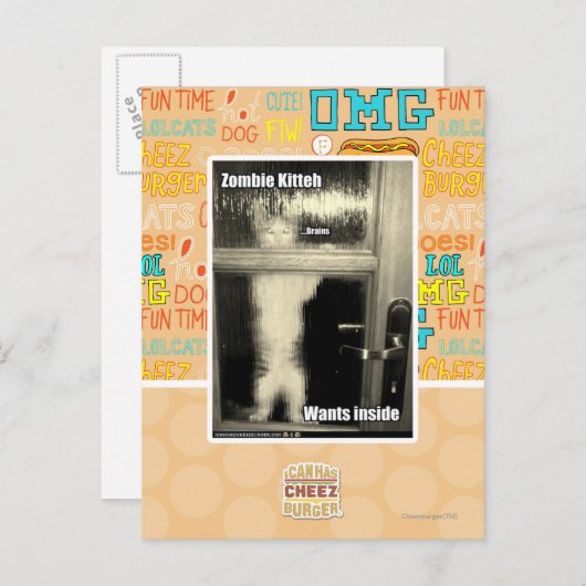 Carte Postale Zombie Kitteh (Devant / Derrière)