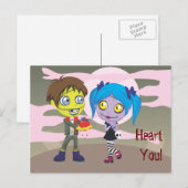 Carte Postale Zombie Love (Devant / Derrière)