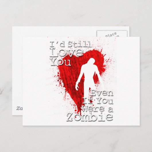 Carte Postale Zombie Love (Devant / Derrière)