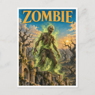 Carte Postale Zombie, monstre de fantasy gothique