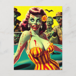 Carte Postale Zombie Pin-up