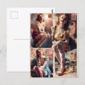 Carte Postale Zombie Pin-Up II (Devant / Derrière)