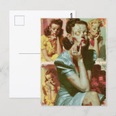 Carte Postale Zombie Pin-Up IV (Devant / Derrière)