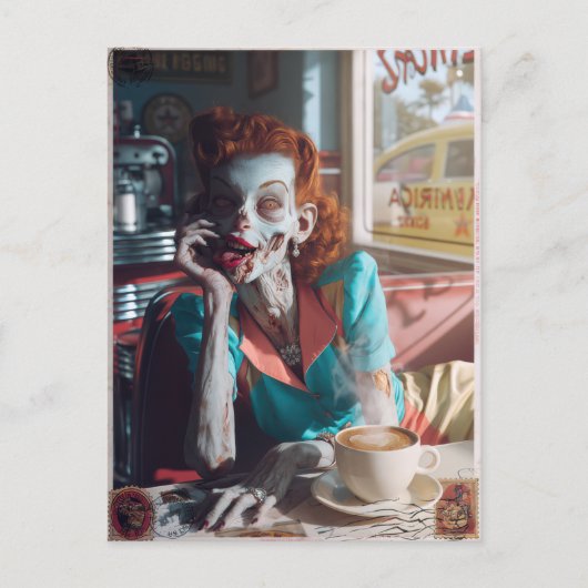 Carte Postale Zombie Pin-Up VI (Devant)