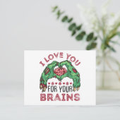 Carte Postale Zombie Valentine's Day Drôle Aimez-vous pour les c (Debout devant)