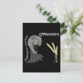 Carte Postale Zombie végétarien veut des grands ! (Debout devant)