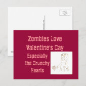 Carte postale Zombie Zombies pour la Saint-Valenti (Devant / Derrière)
