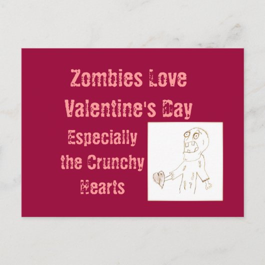 Carte postale Zombie Zombies pour la Saint-Valenti (Devant)