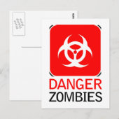 Carte Postale Zombies dangereux (Devant / Derrière)