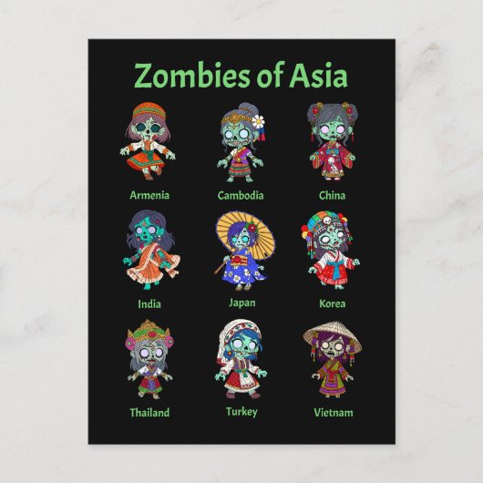 Carte Postale Zombies d'Asie (Devant)