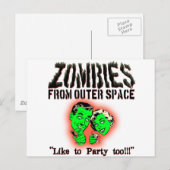Carte Postale Zombies De L'Espace ! (Devant / Derrière)