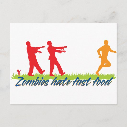 Carte Postale Zombies Hait Fast Food (Devant)