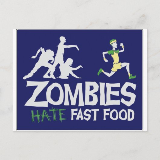 Carte Postale Zombies HATE Fast Food (Devant)