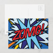 Carte Postale ZOMG Bande dessinée rétro amusante Art Pop (Devant / Derrière)