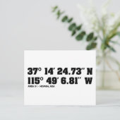 Carte Postale ZONE 51 - coordonnées (Debout devant)