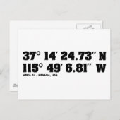 Carte Postale ZONE 51 - coordonnées (Devant / Derrière)