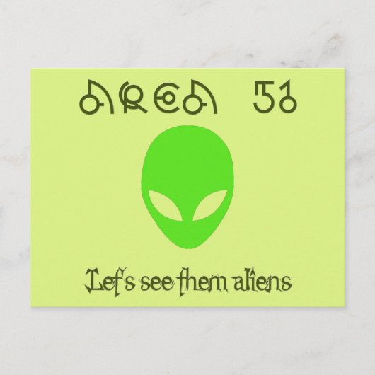 Carte Postale Zone 51 Voyons les aliens (Devant)