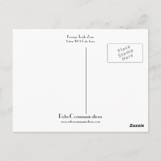 Carte Postale Zone de commerce extérieur (Dos)