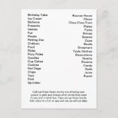 Carte Postale Zone de construction Douche Bingo Card Call Out Mo (Devant)