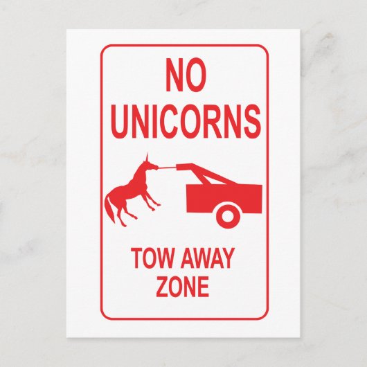 Carte Postale Zone de remorquage Unicorn (Devant)