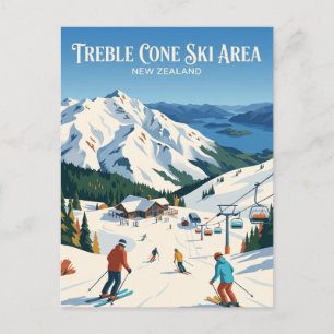 Carte Postale Zone de ski de Treble Cone Nouvelle-Zélande