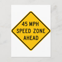 Zone de vitesse de 45 mi/h à l'avant