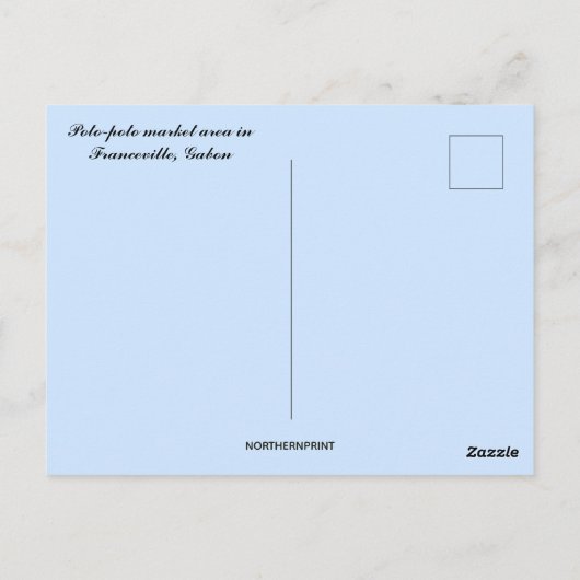 Carte Postale Zone du marché de Poto Poto Franceville Gabon (Dos)