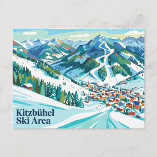 Carte Postale Zone skiable de Kitzbühel Autriche