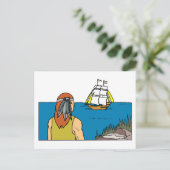 Carte Postale Zones indiennes Mayflower (Debout devant)