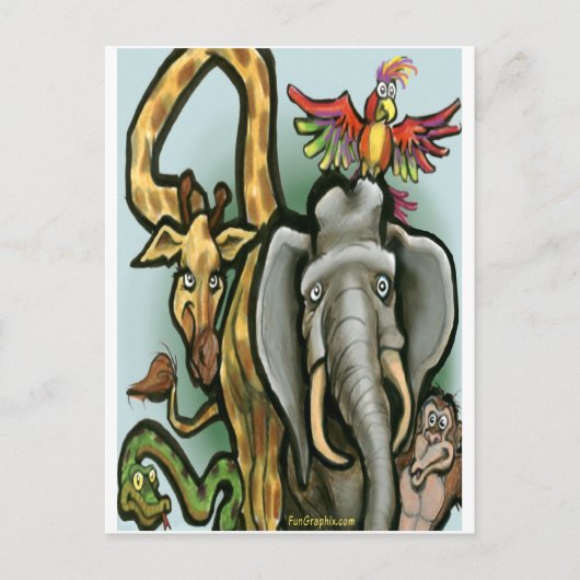 Carte Postale Zoo Animaux (Devant)