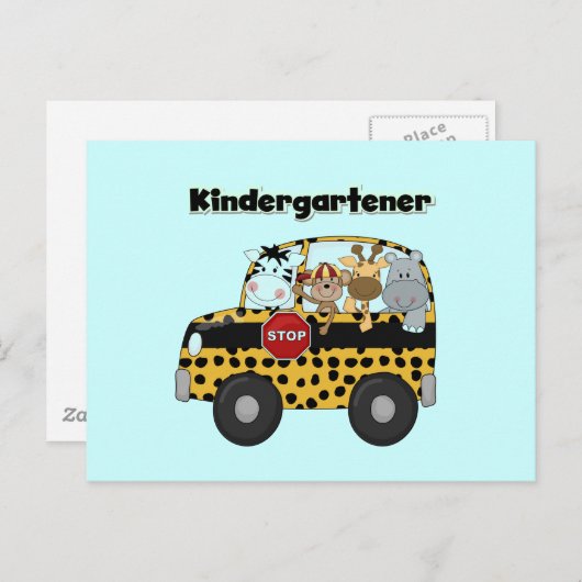 Carte Postale Zoo Animaux Maternelle (Devant / Derrière)