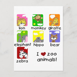 Carte Postale Zoo Animaux Tshirts et cadeaux