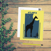 Carte Postale Zoo Atlanta Géorgie Vintage Giraffe