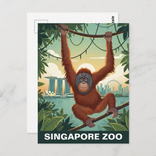 Carte Postale Zoo de Singapour (Devant / Derrière)