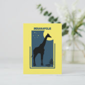 Carte Postale Zoo Indianapolis Indiana Vintage Giraffe (Debout devant)